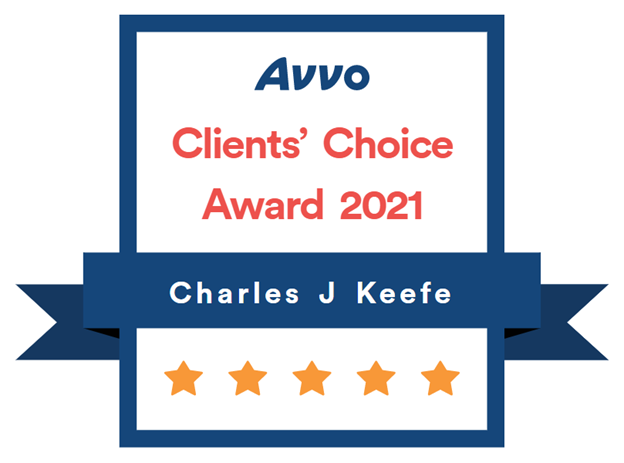 Avvo | Clients' Choice Award 2021 | Charles J. Keefe | 5 Stars